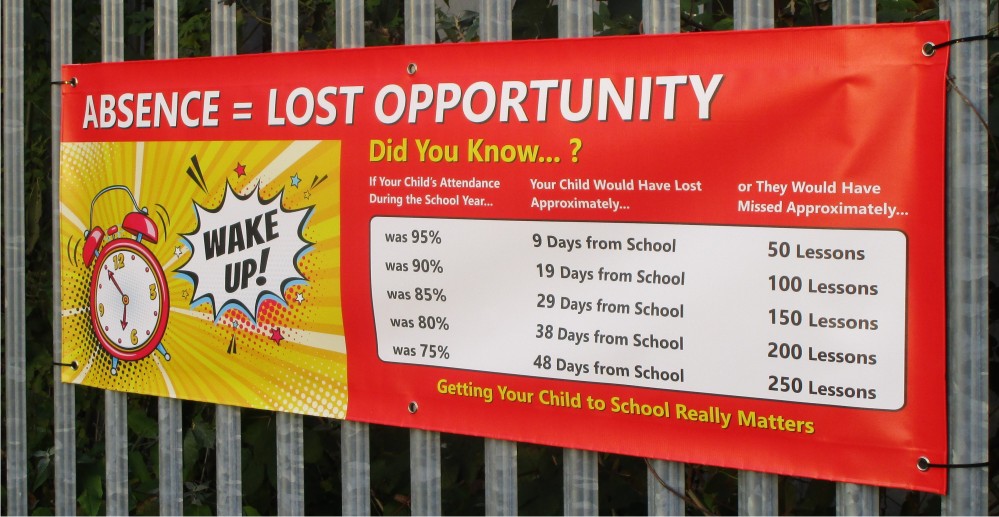 Getting Your Child to School Really Matters Printed School Banner